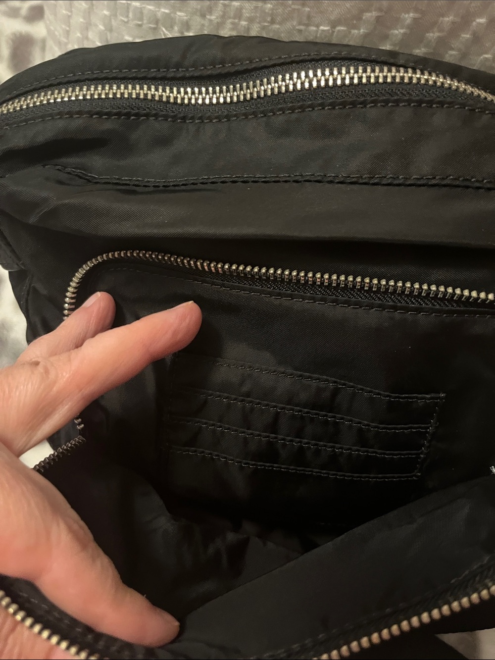Tumi Black Nylon Crossbody Bag with Red Accent - Picture 3 of 5
